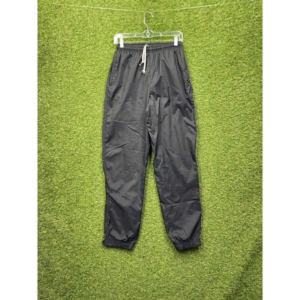 Vintage Nike Lined Track Pants Womens Small Black Taper Windbreaker Joggers